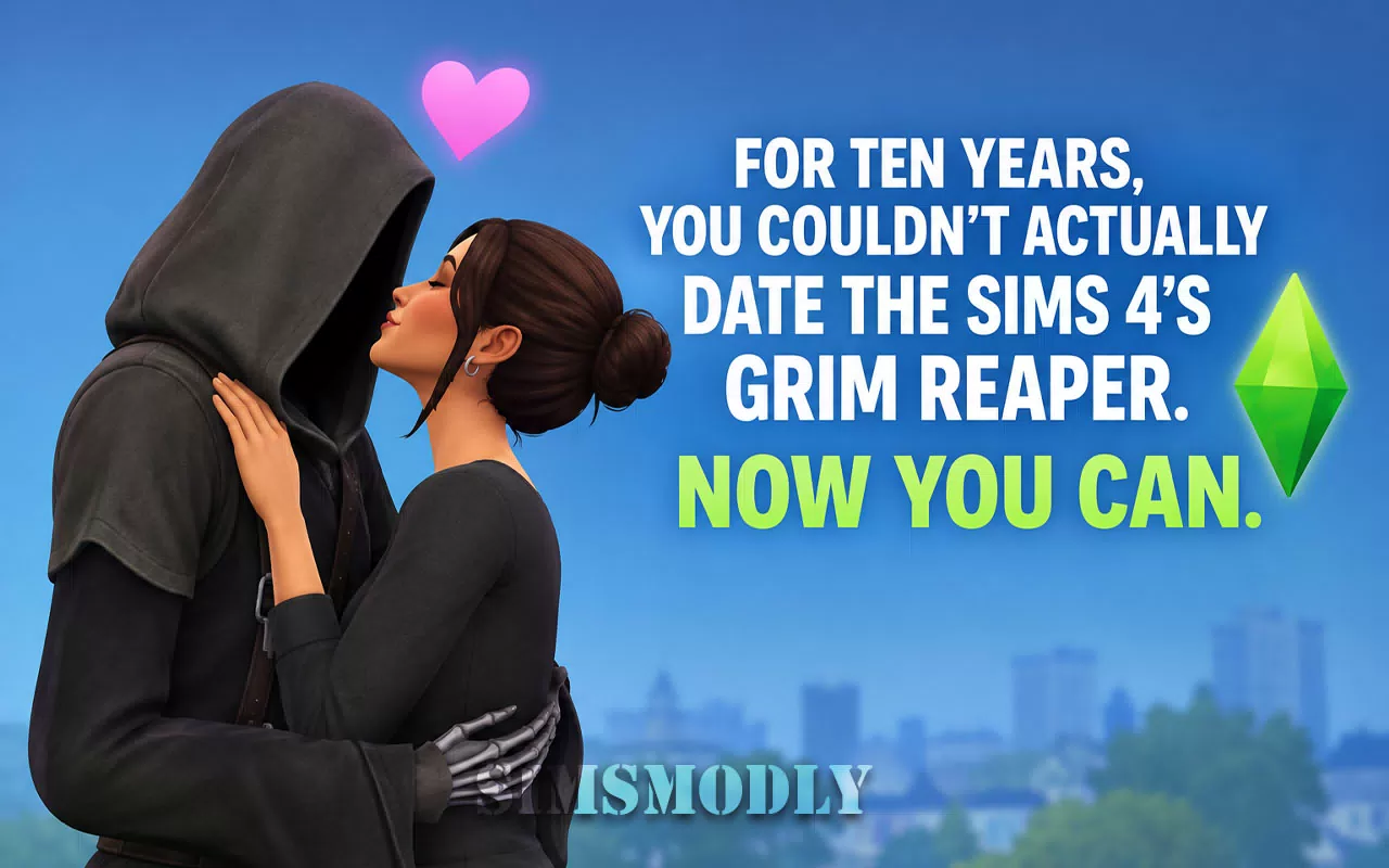 For Ten Years, You Couldn't Actually Date The Sims 4's Grim Reaper. Now You Can