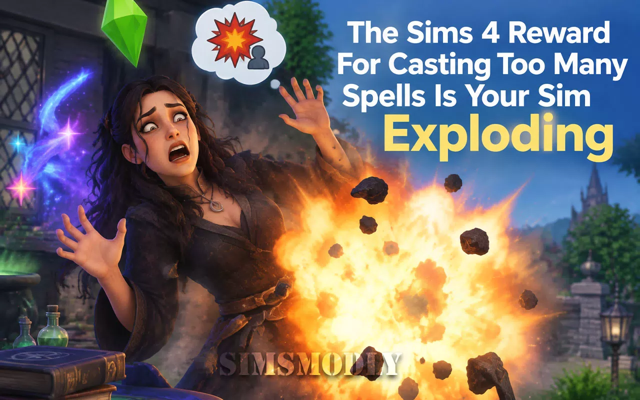 The Sims 4 Reward For Casting Too Many Spells Is Your Sim Exploding